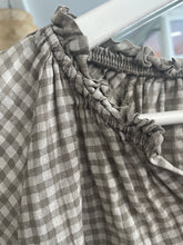 Load image into Gallery viewer, Valentina Checked Voile 3/4 Sleeve Taupe
