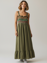 Load image into Gallery viewer, Stella Shirred Sun Dress Khaki
