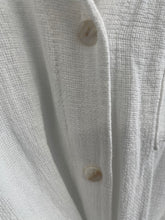Load image into Gallery viewer, Washed Linen Longline Tie Front Shirt White
