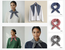 Load image into Gallery viewer, Knitted Striped Triangle Scarf
