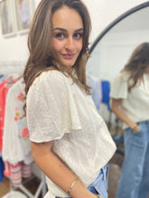 Load image into Gallery viewer, Flora Flower Broderie Blouse Cream
