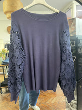 Load image into Gallery viewer, Rina Lace Sleeve Jumper Navy
