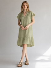Load image into Gallery viewer, Soraya Cheesecloth Swing Dress Khaki

