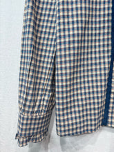 Load image into Gallery viewer, Marceau Checked Peter Pan Collar Blouse Blue/Ecru/Beige
