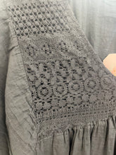 Load image into Gallery viewer, Hazel Lace Voile V Neck Dress Black
