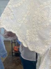 Load image into Gallery viewer, Charlie Embroidered Lace Trim Blouse Cream
