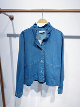 Load image into Gallery viewer, Liora Denim Frill Collar Shacket Denim
