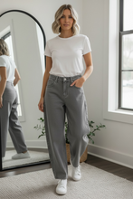 Load image into Gallery viewer, Brielle Stretch Barrel Leg Trouser Grey
