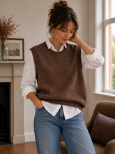 Load image into Gallery viewer, Georgette Glitter Tank Chocolate
