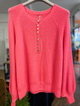Load image into Gallery viewer, Soft Button Collar Jumper Fluro Coral
