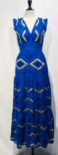 Load image into Gallery viewer, Cindy Embroidered Maxi Dress Cobalt

