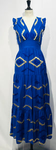Cindy Embroidered Maxi Dress Cobalt
