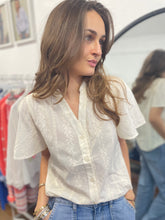 Load image into Gallery viewer, Flora Flower Broderie Blouse Cream
