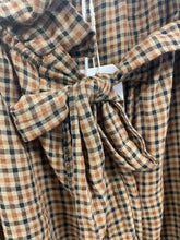 Load image into Gallery viewer, Juniper Check Bow Blouse Camel
