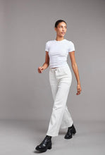 Load image into Gallery viewer, Gloria Patch Pocket Stretch Wide Leg White
