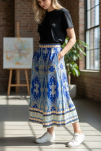 Load image into Gallery viewer, Sara Printed Skirt Cobalt
