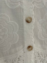 Load image into Gallery viewer, Cove Crochet Trim Waistcoat White
