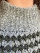 Load image into Gallery viewer, Fawn Funnel Neck Jumper Sage/Multi Stripe
