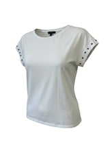 Load image into Gallery viewer, Crew Neck Star Stud T-Shirt White
