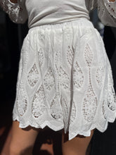 Load image into Gallery viewer, Teardrop Cutwork Shorts White
