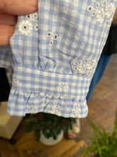 Load image into Gallery viewer, Gingham Broderie Blouse Blue

