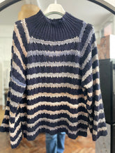 Load image into Gallery viewer, Rowan Textured Stripe Jumper Navy
