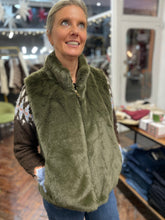 Load image into Gallery viewer, Loxy Faux Fur Gilet - Khaki
