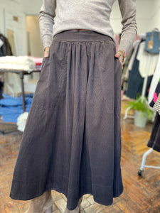 Cassy Corduroy Pocket Skirt Chocolate