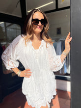 Load image into Gallery viewer, Teardrop Cutwork Shorts White
