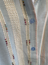 Load image into Gallery viewer, Esme Sparkle Stripe Blouse Blush Duck Egg
