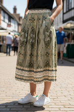 Load image into Gallery viewer, Sara Printed Skirt Khaki
