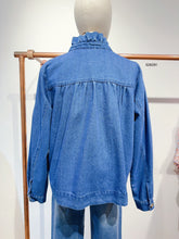 Load image into Gallery viewer, Liora Denim Frill Collar Shacket Denim
