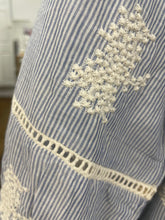 Load image into Gallery viewer, Blossom Pinstripe Embroidered Blouse
