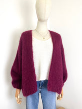 Load image into Gallery viewer, Bernadette Oversized Mohair Cardigan Bordeaux
