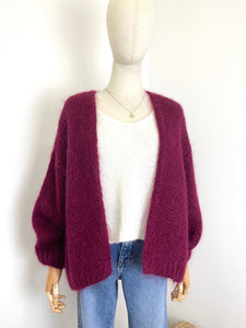 Bernadette Oversized Mohair Cardigan Bordeaux