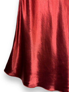 Colette Satin Skirt Carmine Red