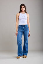 Load image into Gallery viewer, Glenda Front Pocket Stretch Wide Leg Denim
