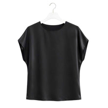 Load image into Gallery viewer, Satin Boxy T-shirt Top Black
