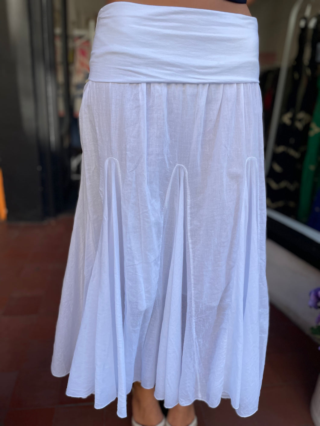 Anais Midi Skirt White