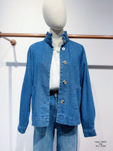 Load image into Gallery viewer, Liora Denim Frill Collar Shacket Denim
