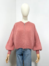 Load image into Gallery viewer, Mohair Zip Front Cardigan Old Rose
