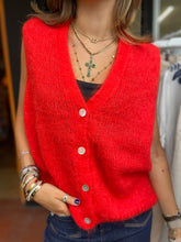 Load image into Gallery viewer, Mae Mohair Button Tank Orange
