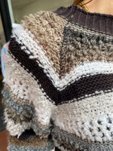 Load image into Gallery viewer, Kira Textured Stripe Jumper Chocolate

