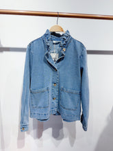 Load image into Gallery viewer, Lior Denim Frill Collar Shacket Denim
