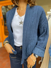 Load image into Gallery viewer, Cara Cotton Jacket Navy
