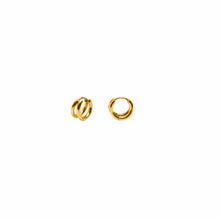 Load image into Gallery viewer, Gold Double Layer Huggie Hoop Earrings, Waterproof
