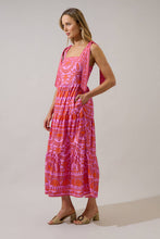 Load image into Gallery viewer, Tarie Tropical Emely Tiered Maxi Dress Pink/Orange
