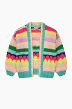 Load image into Gallery viewer, Hand Knitted Rainbow Striped Cardigan in Multi
