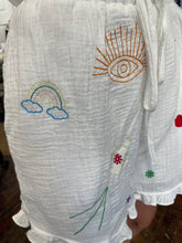 Load image into Gallery viewer, Moon &amp; Eye Embroidered Cheesecloth Shorts Set
