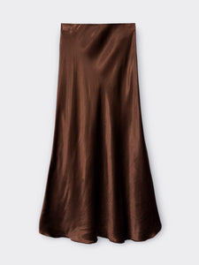 Colette Satin Skirt Chocolate